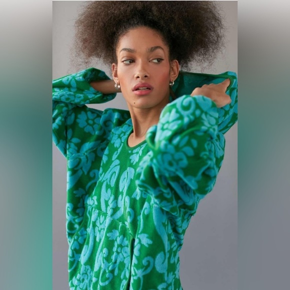 BDG Tops - BDG Urban Outfitters Women's Parker Scoop Neck Terry Hooded Parka Green Size M